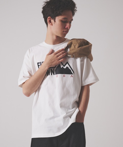 FIRST DOWN（ファーストダウン）の「プリントロゴ ショートスリーブ Tシャツ（Tシャツ/カットソー・メンズ・ネイビー/ブラック/ホワイト/杢グレー・M/S/XL/L/XXL）」の5枚目の写真