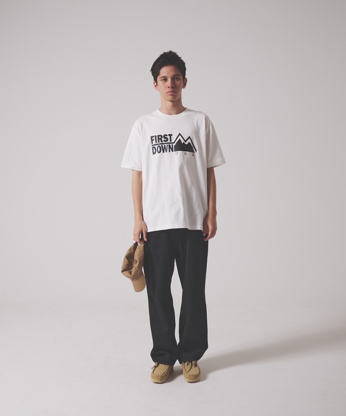 FIRST DOWN（ファーストダウン）の「プリントロゴ ショートスリーブ Tシャツ（Tシャツ/カットソー・メンズ・ネイビー/ブラック/ホワイト/杢グレー・M/S/XL/L/XXL）」の7枚目の写真