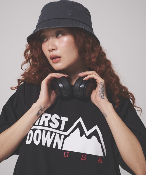 FIRST DOWN（ファーストダウン）の「プリントロゴ ショートスリーブ Tシャツ（Tシャツ/カットソー・メンズ・ネイビー/ブラック/ホワイト/杢グレー・M/S/XL/L/XXL）」の18枚目の写真