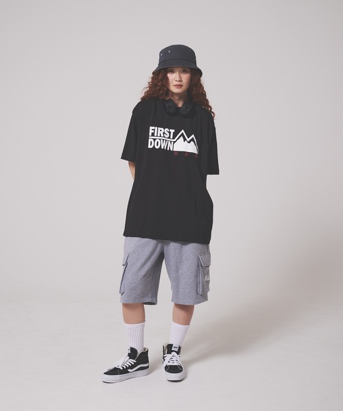 FIRST DOWN（ファーストダウン）の「プリントロゴ ショートスリーブ Tシャツ（Tシャツ/カットソー・メンズ・ネイビー/ブラック/ホワイト/杢グレー・M/S/XL/L/XXL）」の19枚目の写真