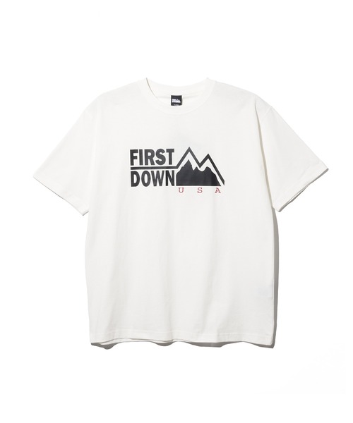 FIRST DOWN（ファーストダウン）の「プリントロゴ ショートスリーブ Tシャツ（Tシャツ/カットソー・メンズ・ネイビー/ブラック/ホワイト/杢グレー・M/S/XL/L/XXL）」の13枚目の写真