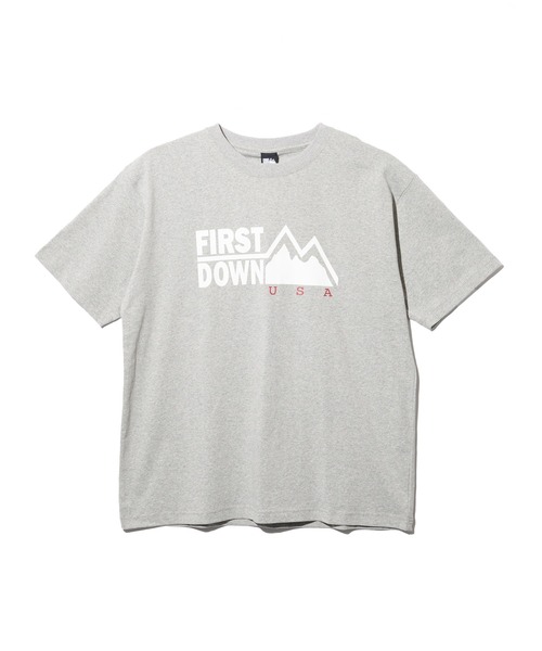 FIRST DOWN（ファーストダウン）の「プリントロゴ ショートスリーブ Tシャツ（Tシャツ/カットソー・メンズ・ネイビー/ブラック/ホワイト/杢グレー・M/S/XL/L/XXL）」の21枚目の写真