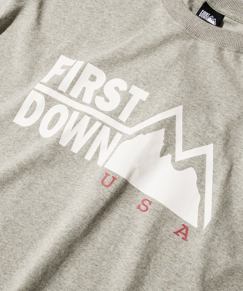 FIRST DOWN（ファーストダウン）の「プリントロゴ ショートスリーブ Tシャツ（Tシャツ/カットソー・メンズ・ネイビー/ブラック/ホワイト/杢グレー・M/S/XL/L/XXL）」の12枚目の写真