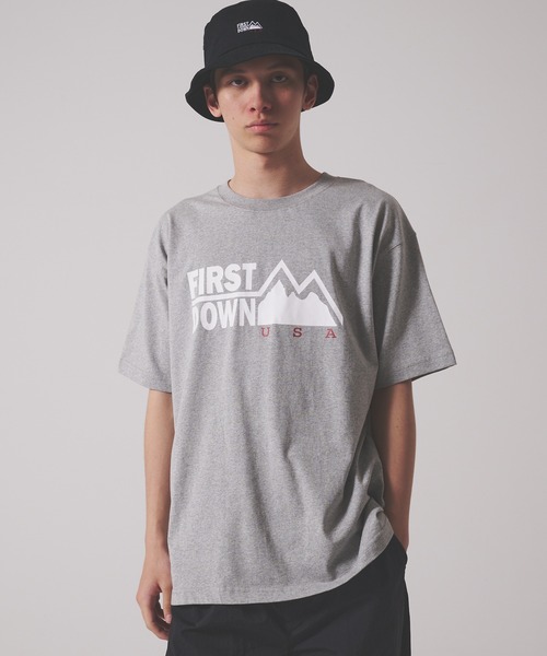 FIRST DOWN（ファーストダウン）の「プリントロゴ ショートスリーブ Tシャツ（Tシャツ/カットソー・メンズ・ネイビー/ブラック/ホワイト/杢グレー・M/S/XL/L/XXL）」の13枚目の写真