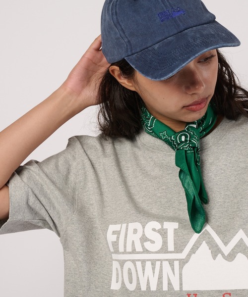 FIRST DOWN（ファーストダウン）の「プリントロゴ ショートスリーブ Tシャツ（Tシャツ/カットソー・メンズ・ネイビー/ブラック/ホワイト/杢グレー・M/S/XL/L/XXL）」の15枚目の写真