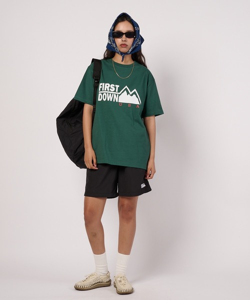 FIRST DOWN（ファーストダウン）の「プリントロゴ ショートスリーブ Tシャツ（Tシャツ/カットソー・メンズ・ネイビー/ブラック/ホワイト/杢グレー・M/S/XL/L/XXL）」の21枚目の写真