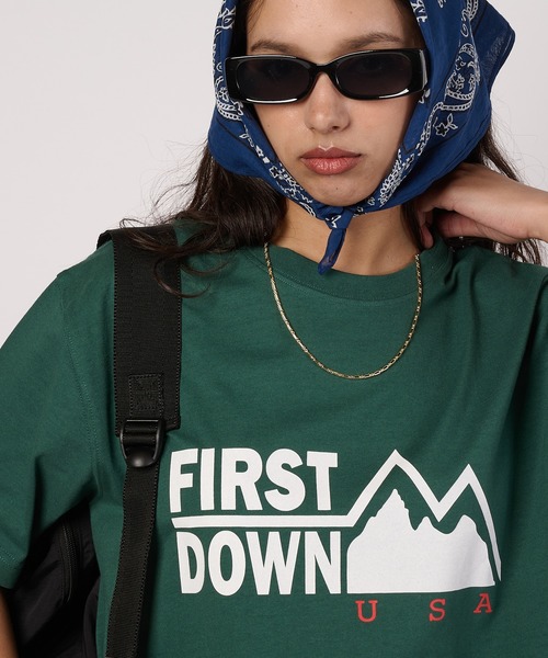 FIRST DOWN（ファーストダウン）の「プリントロゴ ショートスリーブ Tシャツ（Tシャツ/カットソー・メンズ・ネイビー/ブラック/ホワイト/杢グレー・M/S/XL/L/XXL）」の20枚目の写真