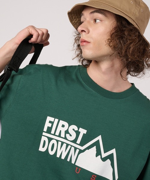 FIRST DOWN（ファーストダウン）の「プリントロゴ ショートスリーブ Tシャツ（Tシャツ/カットソー・メンズ・ネイビー/ブラック/ホワイト/杢グレー・M/S/XL/L/XXL）」の17枚目の写真
