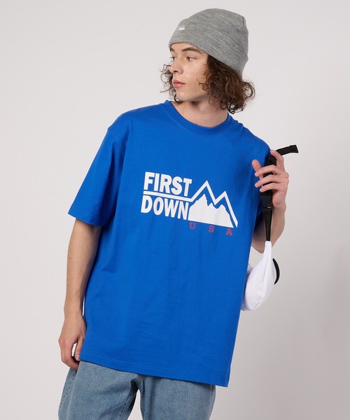 FIRST DOWN（ファーストダウン）の「プリントロゴ ショートスリーブ Tシャツ（Tシャツ/カットソー・メンズ・ネイビー/ブラック/ホワイト/杢グレー・M/S/XL/L/XXL）」の22枚目の写真