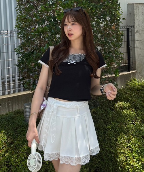 continuer de NICE CLAUP（コンティニューデナイスクラップ）の「【@re.__mi23セレクト】レイヤード風ドッキングT（Tシャツ/カットソー・レディース・オフホワイト/サックスブルー/ブラック/ブラック系その他・FREE）」の4枚目の写真