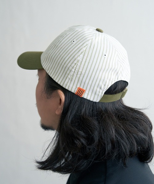 UNIVERSAL OVERALL（ユニバーサルオーバーオール）の「【WEB限定】UNIVERSAL OVERALL ユニバーサルオーバーオール ストライプキャップ（キャップ・メンズ・ネイビー/カーキ・FREE）」の3枚目の写真