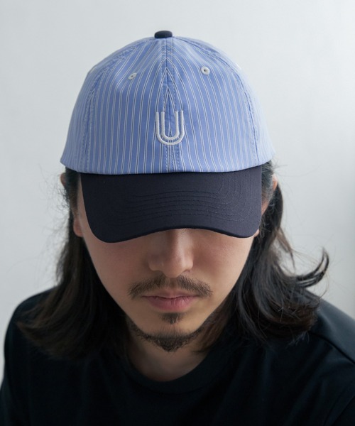 UNIVERSAL OVERALL（ユニバーサルオーバーオール）の「【WEB限定】UNIVERSAL OVERALL ユニバーサルオーバーオール ストライプキャップ（キャップ・メンズ・ネイビー/カーキ・FREE）」の7枚目の写真