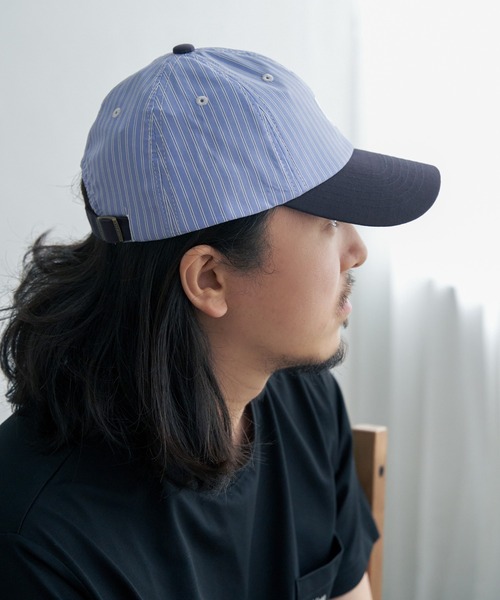 UNIVERSAL OVERALL（ユニバーサルオーバーオール）の「【WEB限定】UNIVERSAL OVERALL ユニバーサルオーバーオール ストライプキャップ（キャップ・メンズ・ネイビー/カーキ・FREE）」の9枚目の写真