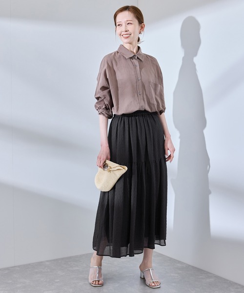 ROPE' PICNIC（ロペピクニック）の「シアーティアードスカート（スカート・レディース・ブラック/ベージュ系その他/ブルー・38）」の5枚目の写真