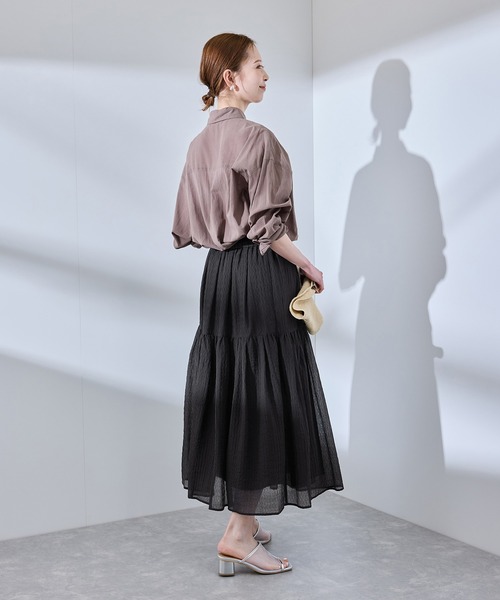 ROPE' PICNIC（ロペピクニック）の「シアーティアードスカート（スカート・レディース・ブラック/ベージュ系その他/ブルー・38）」の6枚目の写真