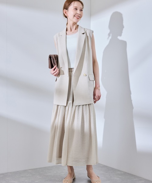 ROPE' PICNIC（ロペピクニック）の「シアーティアードスカート（スカート・レディース・ブラック/ベージュ系その他/ブルー・38）」の9枚目の写真