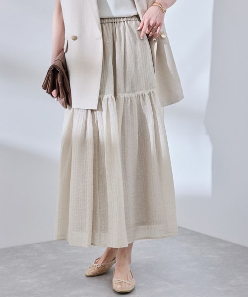 ROPE' PICNIC（ロペピクニック）の「シアーティアードスカート（スカート・レディース・ブラック/ベージュ系その他/ブルー・38）」の11枚目の写真