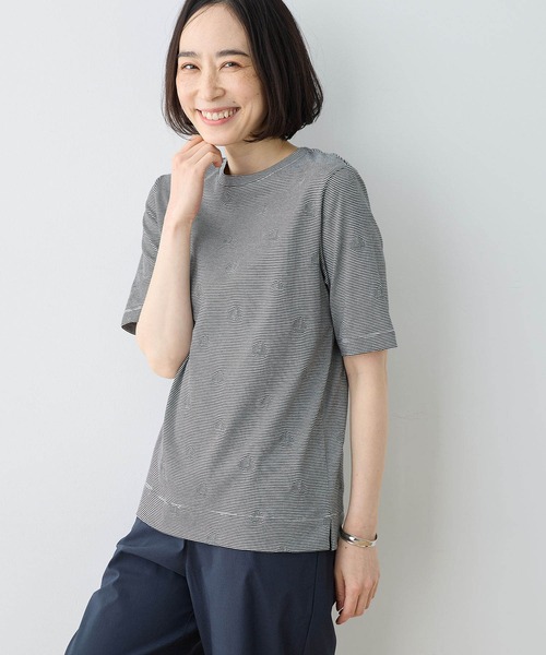 DECOY SINCE 1981（デコイシンスイチキュウハチイチ）の「オーガニックコットンボーダードットTシャツ（Tシャツ/カットソー・レディース・ブルー/ブラック・M/L/LL）」の8枚目の写真