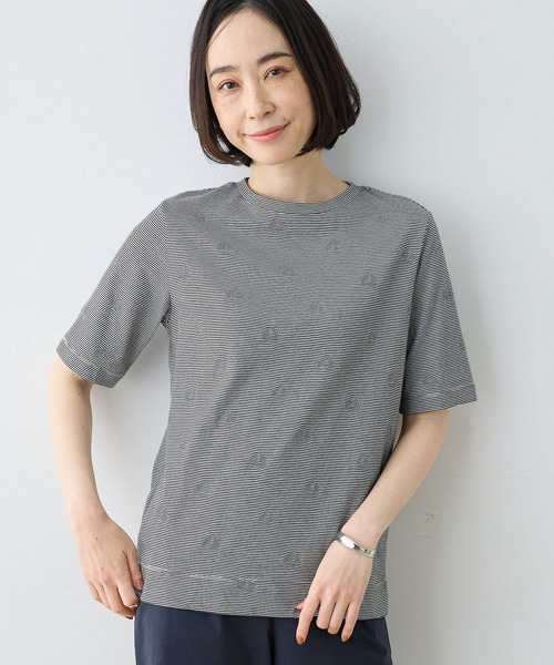 DECOY SINCE 1981（デコイシンスイチキュウハチイチ）の「オーガニックコットンボーダードットTシャツ（Tシャツ/カットソー・レディース・ブルー/ブラック・M/L/LL）」の9枚目の写真