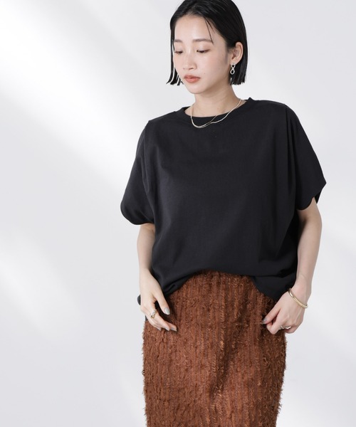NANO universe(ナノユニバース)の「変形スリーブカットトップス(Tシャツ/カットソー・レディース・ホワイト/ライトブルー/ブラック・FREE)」の19枚目の写真