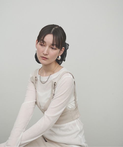Lutim by u（ルチバイユー）の「Organdie Big Frilled Scrunchie / オーガンジービッグフリルシュシュ（シュシュ・レディース・ブラック/ホワイト・FREE）」の14枚目の写真