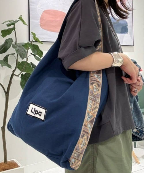 Right-on（ライトオン）の「テープトートバッグ（ショルダーバッグ・レディース・オフホワイト/ブルー・ONE SIZE）」の2枚目の写真