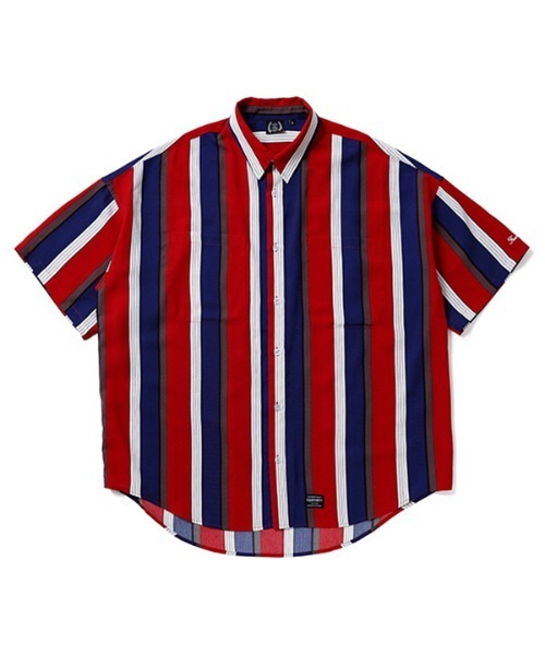 430（フォーサーティ）の「mhs2378- S-S STRIPE BIG SHIRT ストライプシャツ（シャツ/ブラウス・メンズ・ブラック×ブルー/ブラウン系その他/ピンク系その他/イエロー×グリーン/レッド系その他・0/1/2/3）」の5枚目の写真