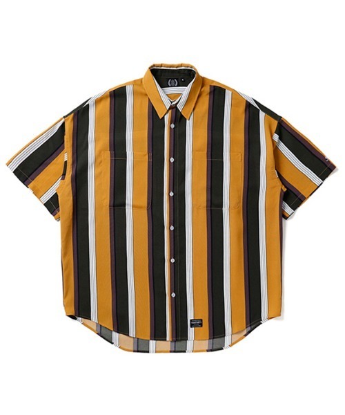 430（フォーサーティ）の「mhs2378- S-S STRIPE BIG SHIRT ストライプシャツ（シャツ/ブラウス・メンズ・ブラック×ブルー/ブラウン系その他/ピンク系その他/イエロー×グリーン/レッド系その他・0/1/2/3）」の3枚目の写真