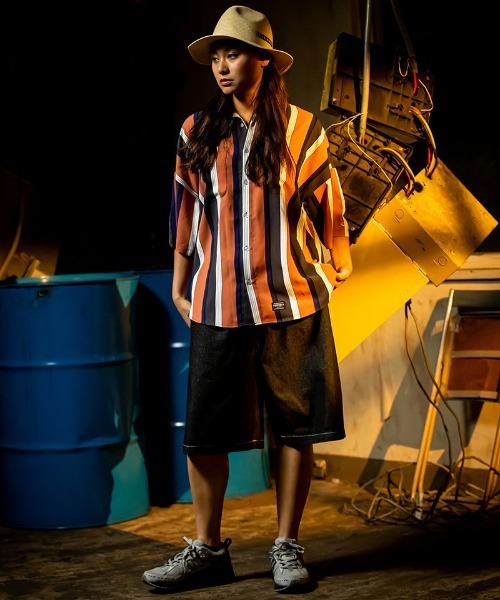 430（フォーサーティ）の「mhs2378- S-S STRIPE BIG SHIRT ストライプシャツ（シャツ/ブラウス・メンズ・ブラック×ブルー/ブラウン系その他/ピンク系その他/イエロー×グリーン/レッド系その他・0/1/2/3）」の6枚目の写真