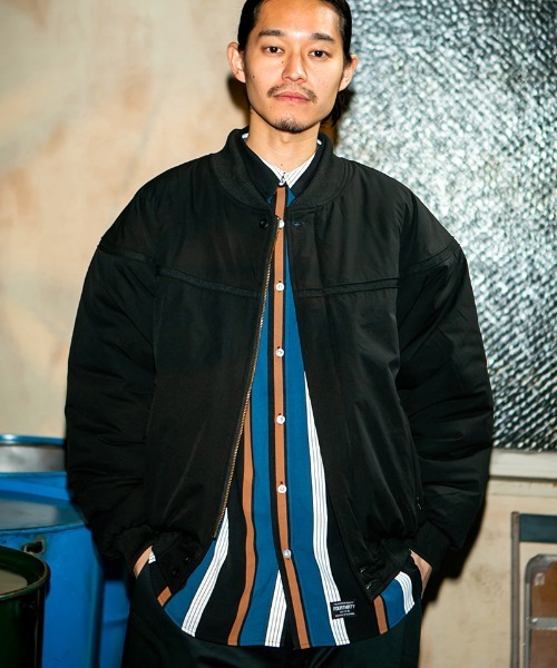 430（フォーサーティ）の「mhs2378- S-S STRIPE BIG SHIRT ストライプシャツ（シャツ/ブラウス・メンズ・ブラック×ブルー/ブラウン系その他/ピンク系その他/イエロー×グリーン/レッド系その他・0/1/2/3）」の7枚目の写真