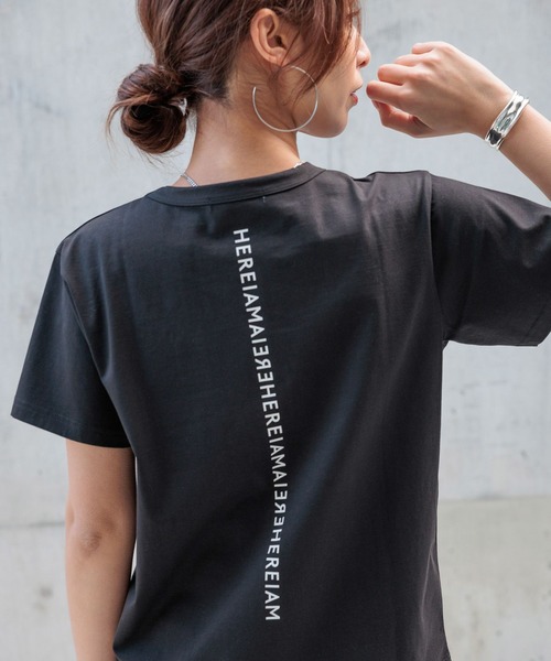 HEREIAM(ヘレイアム)の「【HEREIAM】接触冷感/ミラーロゴコンパクトT(Tシャツ/カットソー・レディース・ホワイト/ブラック・FREE)」の6枚目の写真
