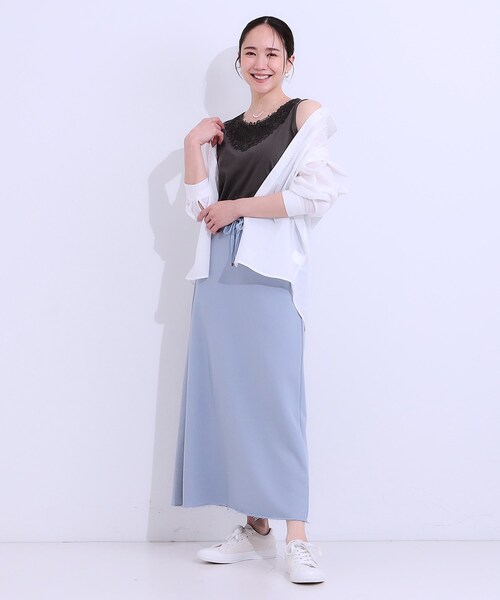 DRESKIP（ドレスキップ）の「【S-LL】レースで魅せる 綿混タンクトップ（タンクトップ・レディース・ブラック/チャコールグレー/ナチュラル/オフホワイト・01/02/03/04）」の15枚目の写真