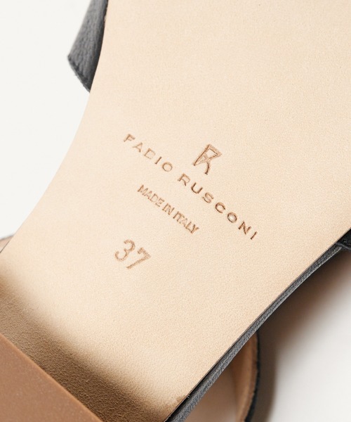 FABIO RUSCONI（ファビオルスコーニ）の「FABIO RUSCONI/ファビオルスコーニ スクエアトゥ チェンキーヒール グルカサンダル（サンダル・レディース・ホワイト/ブラック・36/37/38）」の9枚目の写真