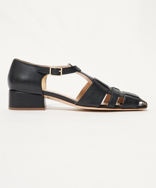 FABIO RUSCONI（ファビオルスコーニ）の「FABIO RUSCONI/ファビオルスコーニ スクエアトゥ チェンキーヒール グルカサンダル（サンダル・レディース・ホワイト/ブラック・36/37/38）」の5枚目の写真