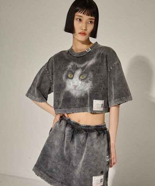 MIHARAYASUHIRO（ミハラヤスヒロ）の「【MIHARA YASUHIRO/ミハラヤスヒロ】BLEACHED CROPPED TEE/ブリーチドクロップドTシャツ（Tシャツ/カットソー・レディース・ピンク/ブラック/ブルー・36）」の10枚目の写真