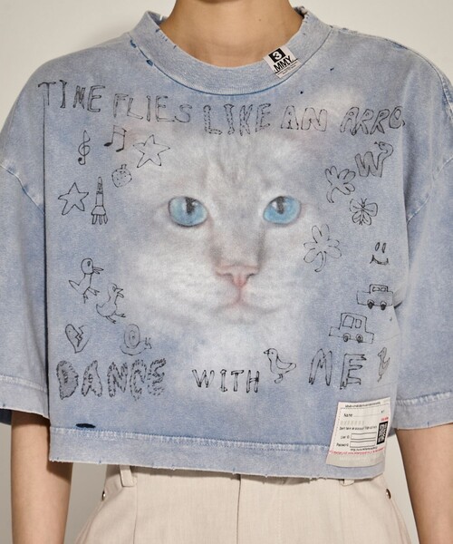 国内買付 MIHARAYASUHIRO キャット クロップドブリーチTシャツ MIHARA YASUHIRO/ミハラヤスヒロ】BLEACHED CROPPED TEE