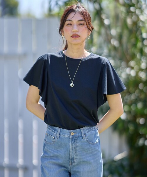 Sono クルーフリルスリーブカットソー新品タグ付 Sono（ソーノ）の「クルーフリルスリーブカットソー（Tシャツ