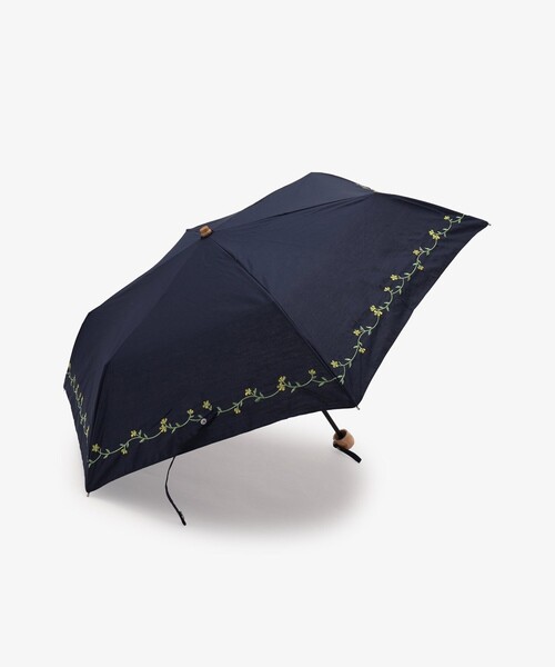 Afternoon Tea（アフタヌーンティー）の「小花刺繍晴雨兼用折りたたみ傘 日傘（折りたたみ傘・レディース・ブラック/ネイビー・ONE SIZE）」の2枚目の写真