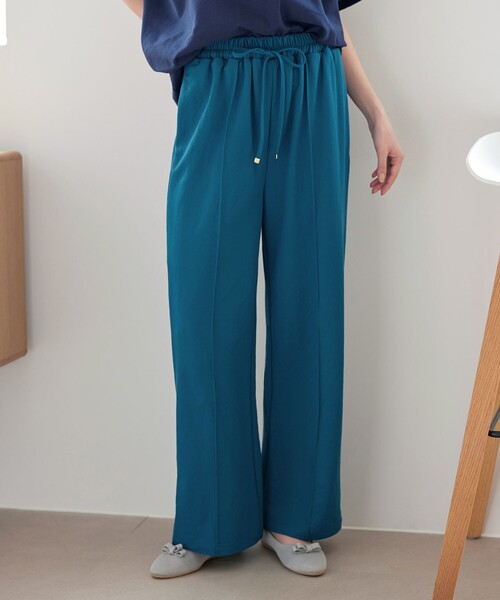 Tiaclasse(ティアクラッセ)の「【おのののかさん着用】冷凛(ひやりん)カノコカットソーピンタックパンツ(その他パンツ・レディース・ブラウン/ブルー/ブラック/ネイビー/ベージュ/ブラック系その他/グレー・M/L)」の7枚目の写真
