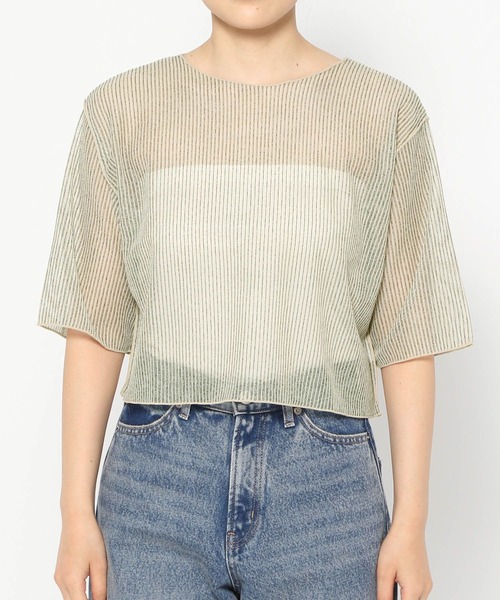 LOWRYS FARM（ローリーズファーム）の「シアーラッセル５Ｓ　 492104（Tシャツ/カットソー・レディース・ブラック/ピンク/アイボリー・FREE）」の13枚目の写真