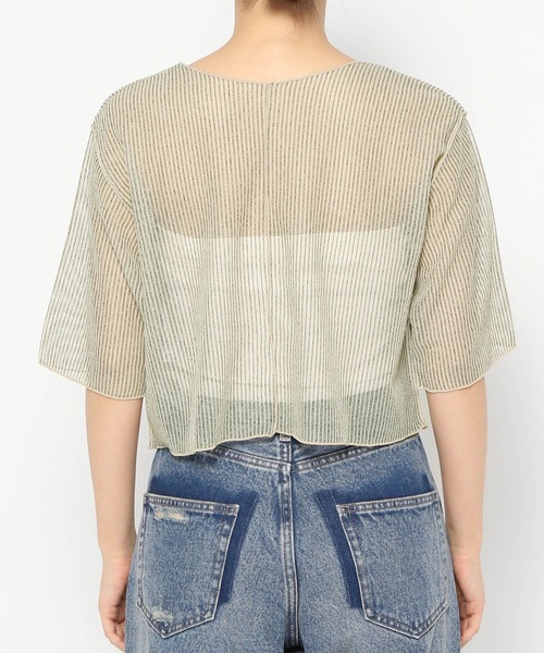 LOWRYS FARM（ローリーズファーム）の「シアーラッセル５Ｓ　 492104（Tシャツ/カットソー・レディース・ブラック/ピンク/アイボリー・FREE）」の11枚目の写真