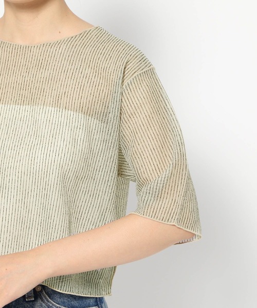 LOWRYS FARM（ローリーズファーム）の「シアーラッセル５Ｓ　 492104（Tシャツ/カットソー・レディース・ブラック/ピンク/アイボリー・FREE）」の9枚目の写真