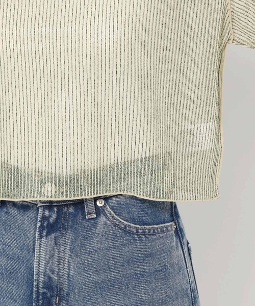 LOWRYS FARM（ローリーズファーム）の「シアーラッセル５Ｓ　 492104（Tシャツ/カットソー・レディース・ブラック/ピンク/アイボリー・FREE）」の8枚目の写真