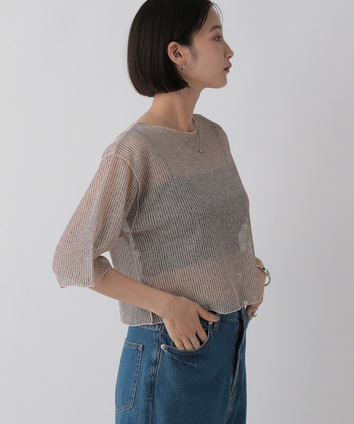 LOWRYS FARM（ローリーズファーム）の「シアーラッセル５Ｓ　 492104（Tシャツ/カットソー・レディース・ブラック/ピンク/アイボリー・FREE）」の15枚目の写真