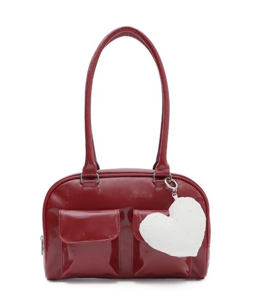 WEGO（ウィゴー）の「WEGO/チャーム付きボストン痛バッグ（トートバッグ・レディース・レッド/ライトインディゴブルー/ブラック/オフホワイト・FREE）」の7枚目の写真