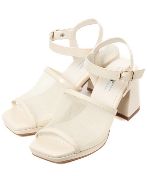 REZOY（リゾイ）の「【25SS新作】【R&E】チュールカバーストラップスクエアトゥサンダル（サンダル・レディース・アイボリー/ブラック/シルバー・L/M/S/LL）」の13枚目の写真