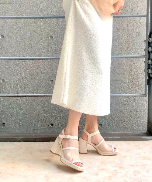 REZOY（リゾイ）の「【25SS新作】【R&E】チュールカバーストラップスクエアトゥサンダル（サンダル・レディース・アイボリー/ブラック/シルバー・L/M/S/LL）」の15枚目の写真