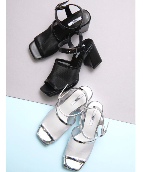 REZOY（リゾイ）の「【25SS新作】【R&E】チュールカバーストラップスクエアトゥサンダル（サンダル・レディース・アイボリー/ブラック/シルバー・L/M/S/LL）」の18枚目の写真