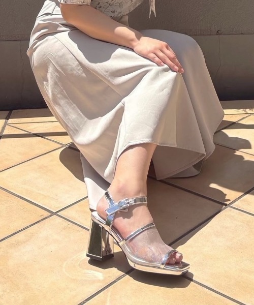 REZOY（リゾイ）の「【25SS新作】【R&E】チュールカバーストラップスクエアトゥサンダル（サンダル・レディース・アイボリー/ブラック/シルバー・L/M/S/LL）」の20枚目の写真