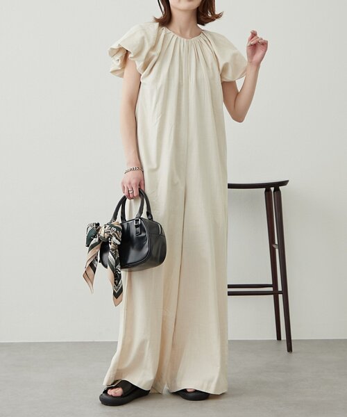 WILLOW（ウィロー）の「【willow】バルーンスリーブオールインワン（サロペット/オーバーオール・レディース・アイボリー/グレー・SMALL/MEDIUM）」の5枚目の写真